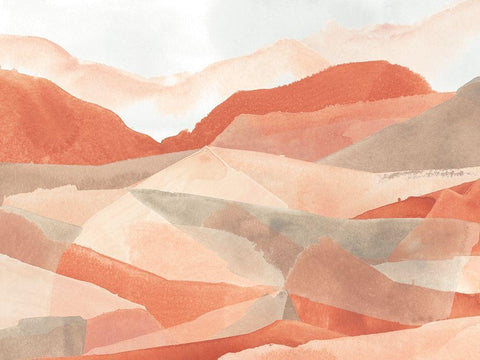 Desert Valley II White Modern Wood Framed Art Print with Double Matting by Vess, June Erica