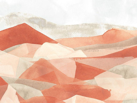 Desert Valley IV White Modern Wood Framed Art Print with Double Matting by Vess, June Erica