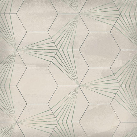 Hexagon Tile I Gold Ornate Wood Framed Art Print with Double Matting by Vess, June Erica