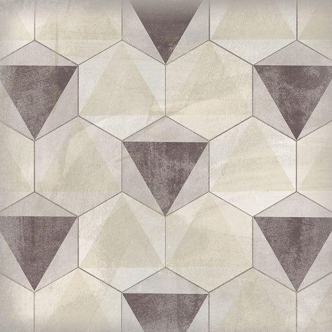Hexagon Tile II White Modern Wood Framed Art Print with Double Matting by Vess, June Erica
