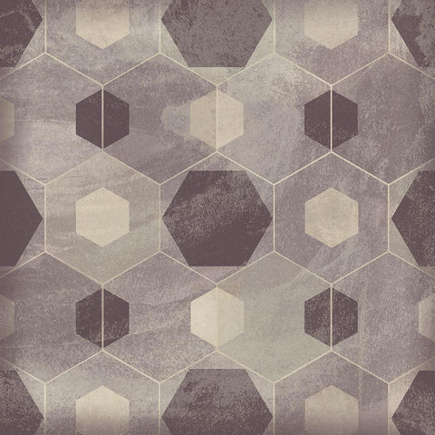 Hexagon Tile IV White Modern Wood Framed Art Print with Double Matting by Vess, June Erica