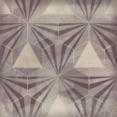 Hexagon Tile VI Black Modern Wood Framed Art Print by Vess, June Erica