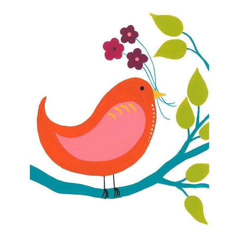 Cute Bird I Black Modern Wood Framed Art Print with Double Matting by Moore, Regina