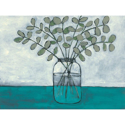 Jar of Stems I Black Modern Wood Framed Art Print by Moore, Regina