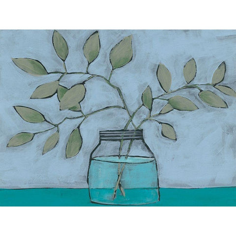 Jar of Stems II White Modern Wood Framed Art Print by Moore, Regina