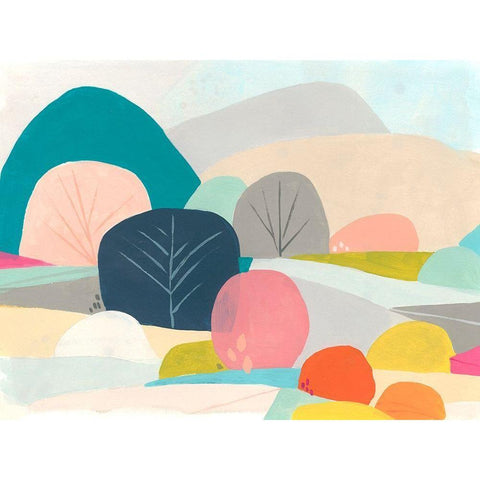 Meadow Whimsy I Black Modern Wood Framed Art Print with Double Matting by Vess, June Erica