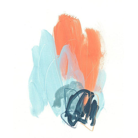 Blaze I Black Modern Wood Framed Art Print by Vess, June Erica
