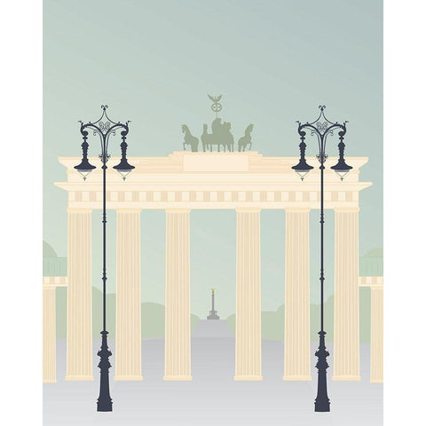 Travel Europe--Brandenburger Black Modern Wood Framed Art Print with Double Matting by Soerensen, Gurli