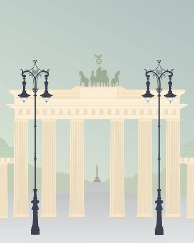 Travel Europe--Brandenburger White Modern Wood Framed Art Print with Double Matting by Soerensen, Gurli