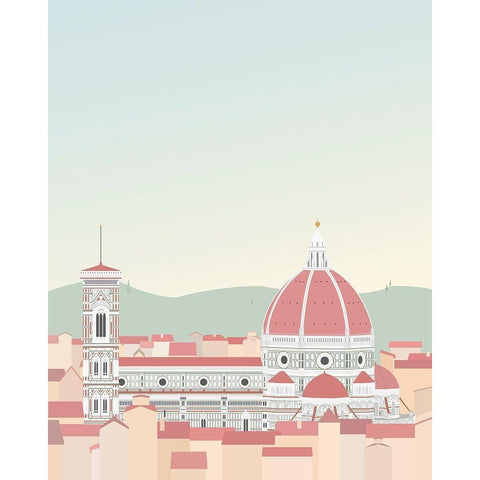 Travel Europe--Firenze Black Modern Wood Framed Art Print with Double Matting by Soerensen, Gurli