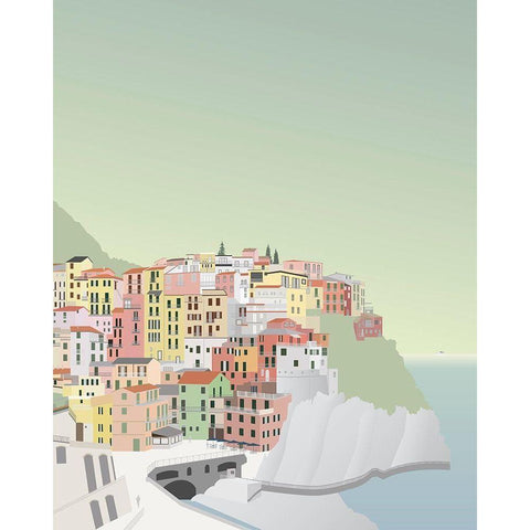 Travel Europe--Manarola Gold Ornate Wood Framed Art Print with Double Matting by Soerensen, Gurli