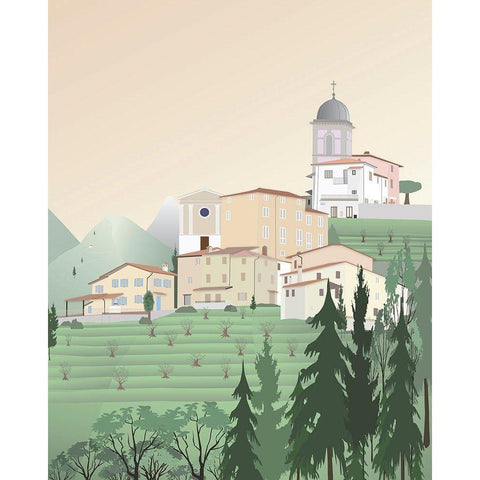 Travel Europe--Pedona White Modern Wood Framed Art Print by Soerensen, Gurli