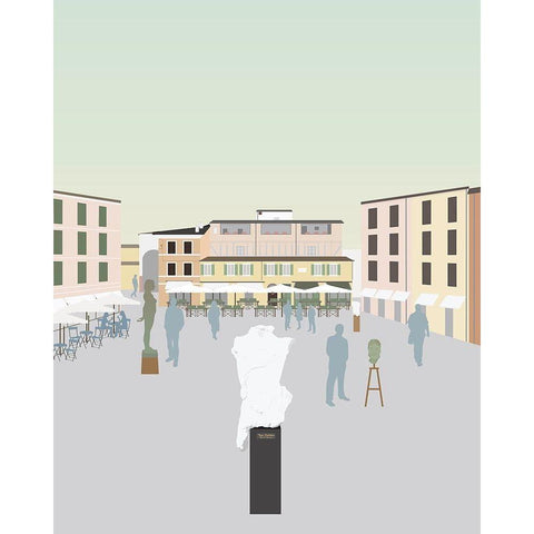 Travel Europe--Pietrasanta Black Modern Wood Framed Art Print with Double Matting by Soerensen, Gurli