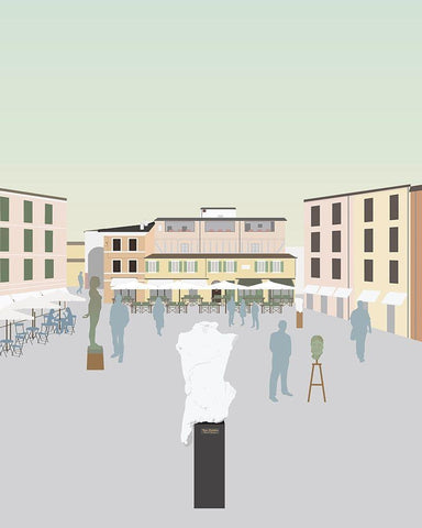 Travel Europe--Pietrasanta White Modern Wood Framed Art Print with Double Matting by Soerensen, Gurli