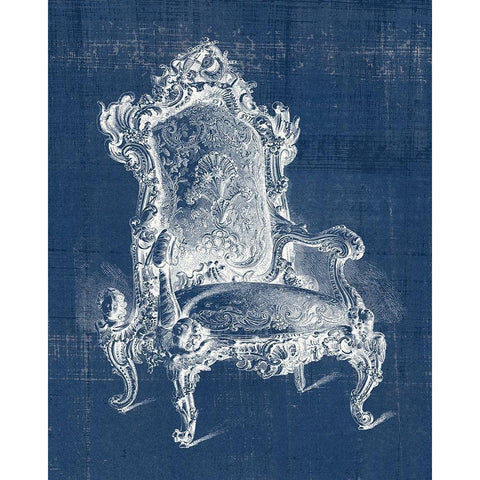 Antique Chair Blueprint II Black Modern Wood Framed Art Print with Double Matting by Vision Studio