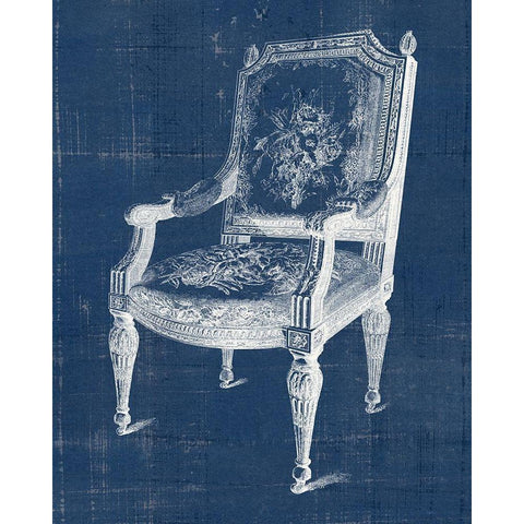 Antique Chair Blueprint IV Gold Ornate Wood Framed Art Print with Double Matting by Vision Studio