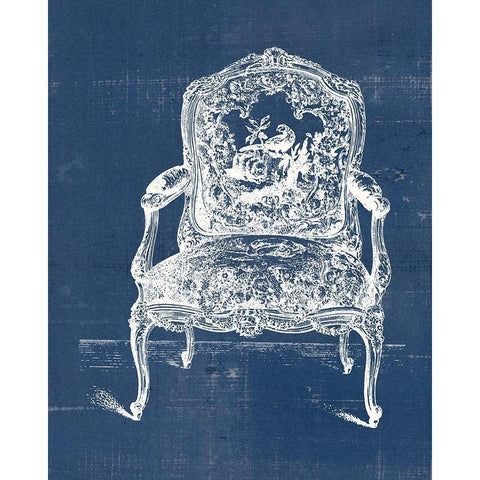 Antique Chair Blueprint V Gold Ornate Wood Framed Art Print with Double Matting by Vision Studio