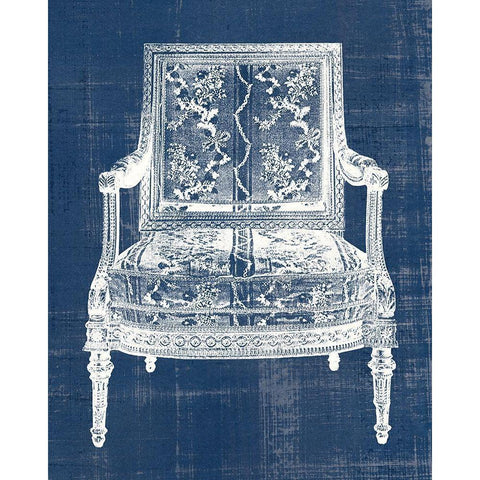 Antique Chair Blueprint VI Gold Ornate Wood Framed Art Print with Double Matting by Vision Studio
