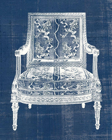 Antique Chair Blueprint VI Black Ornate Wood Framed Art Print with Double Matting by Vision Studio