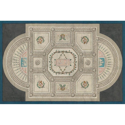 Parisian Ceiling Design Black Modern Wood Framed Art Print by Vess, June Erica