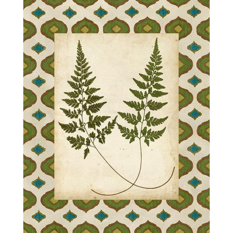 Moroccan Ferns I Gold Ornate Wood Framed Art Print with Double Matting by Vision Studio