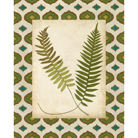 Moroccan Ferns III Gold Ornate Wood Framed Art Print with Double Matting by Vision Studio