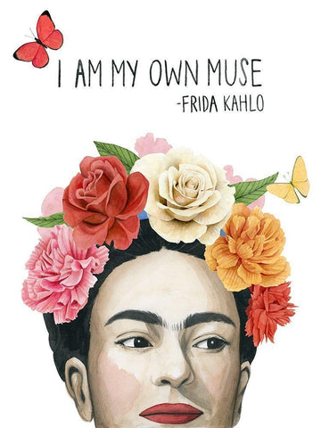 Fridas Flowers I White Modern Wood Framed Art Print with Double Matting by Popp, Grace