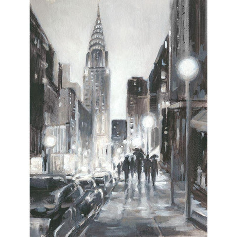 Illuminated Streets II Gold Ornate Wood Framed Art Print with Double Matting by Harper, Ethan