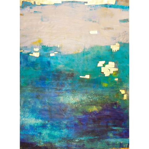 Blue Lacuna Black Modern Wood Framed Art Print with Double Matting by Jachimiec, Sue