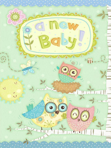 Baby Owl II Black Ornate Wood Framed Art Print with Double Matting by Eisner, Viv