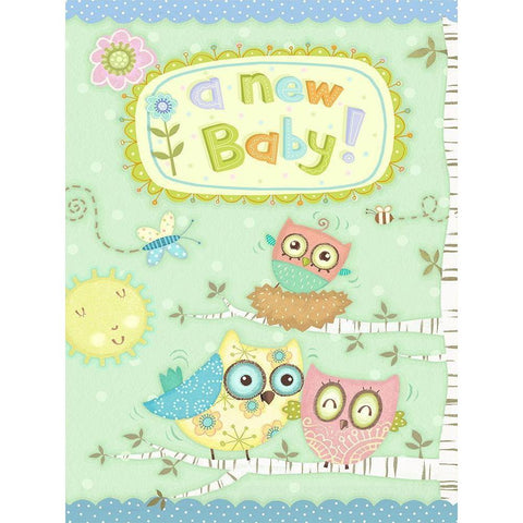 Baby Owl II Black Modern Wood Framed Art Print by Eisner, Viv