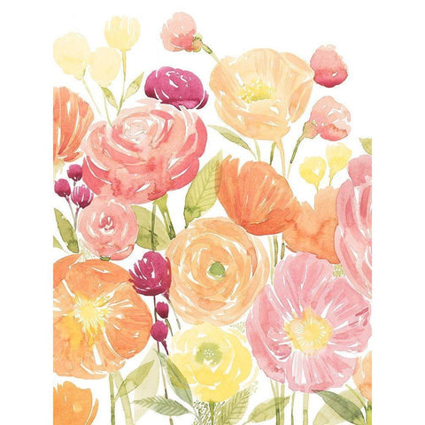 Pastel Petals I White Modern Wood Framed Art Print by Popp, Grace