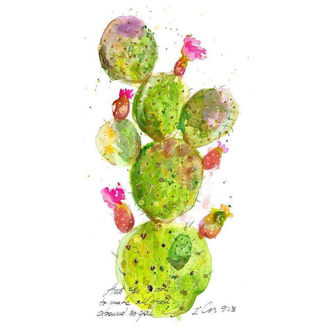 Cactus Verse III White Modern Wood Framed Art Print by Blixt, Ingrid