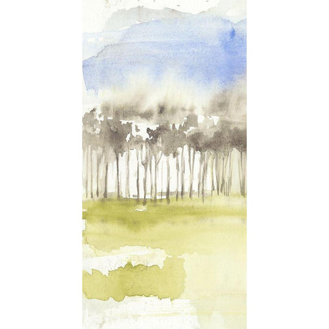 Split Treeline I Black Modern Wood Framed Art Print with Double Matting by Goldberger, Jennifer