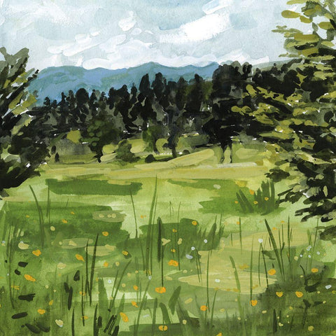 Mountain Moment II White Modern Wood Framed Art Print with Double Matting by Borges, Victoria