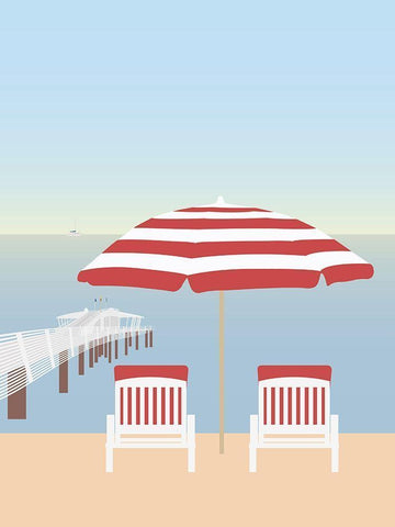 Lido di Camaiore I Black Ornate Wood Framed Art Print with Double Matting by Soerensen, Gurli