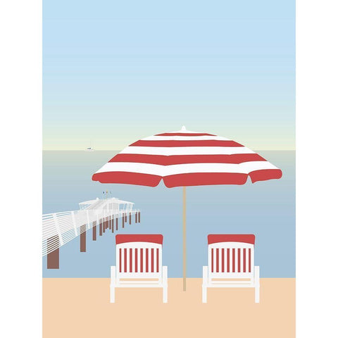 Lido di Camaiore I Black Modern Wood Framed Art Print with Double Matting by Soerensen, Gurli