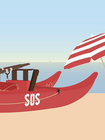 Lido di Camaiore II Black Ornate Wood Framed Art Print with Double Matting by Soerensen, Gurli