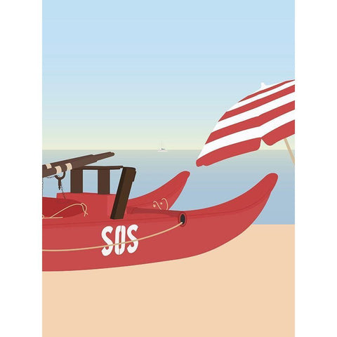 Lido di Camaiore II Black Modern Wood Framed Art Print with Double Matting by Soerensen, Gurli