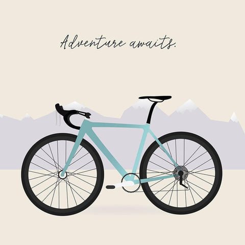 Two-Wheel Travel I Black Modern Wood Framed Art Print by Soerensen, Gurli