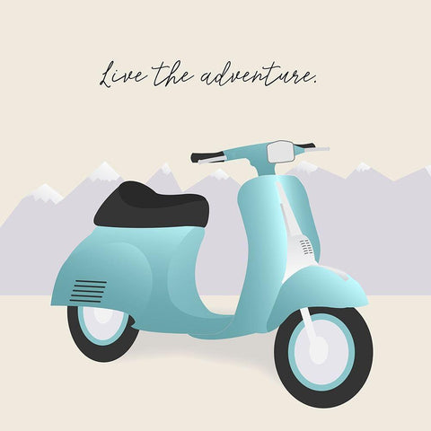 Two-Wheel Travel II Black Modern Wood Framed Art Print by Soerensen, Gurli