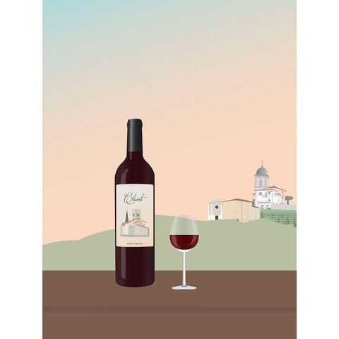 Tuscan Wine I White Modern Wood Framed Art Print by Soerensen, Gurli