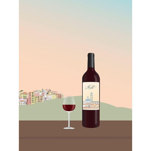 Tuscan Wine II Black Modern Wood Framed Art Print with Double Matting by Soerensen, Gurli