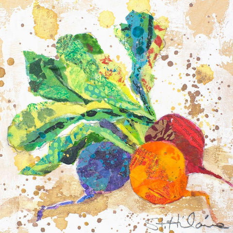 Veggie Splash I Gold Ornate Wood Framed Art Print with Double Matting by St. Hilaire, Elizabeth
