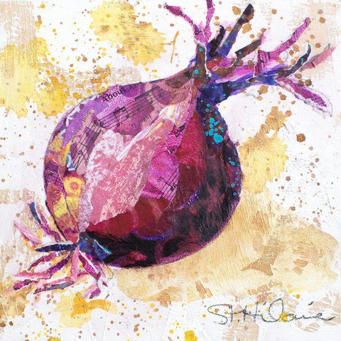 Veggie Splash II White Modern Wood Framed Art Print with Double Matting by St. Hilaire, Elizabeth