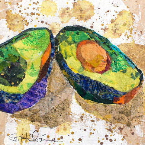 Veggie Splash III Black Modern Wood Framed Art Print with Double Matting by St. Hilaire, Elizabeth