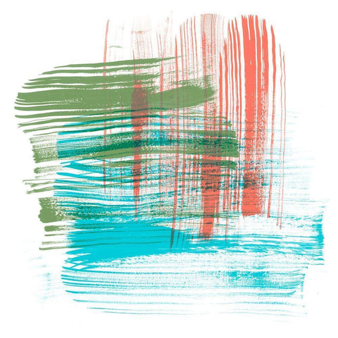 Color Swipe I White Modern Wood Framed Art Print with Double Matting by Chandler, Sharon