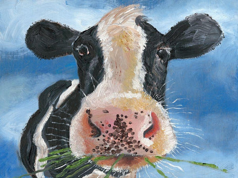 Morning Chew II White Modern Wood Framed Art Print with Double Matting by Ludwig, Alicia