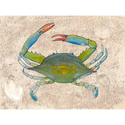 Crabulous I Black Modern Wood Framed Art Print with Double Matting by Ludwig, Alicia