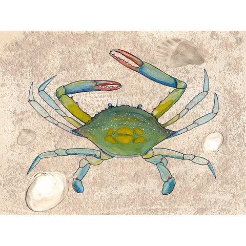 Crabulous II White Modern Wood Framed Art Print by Ludwig, Alicia